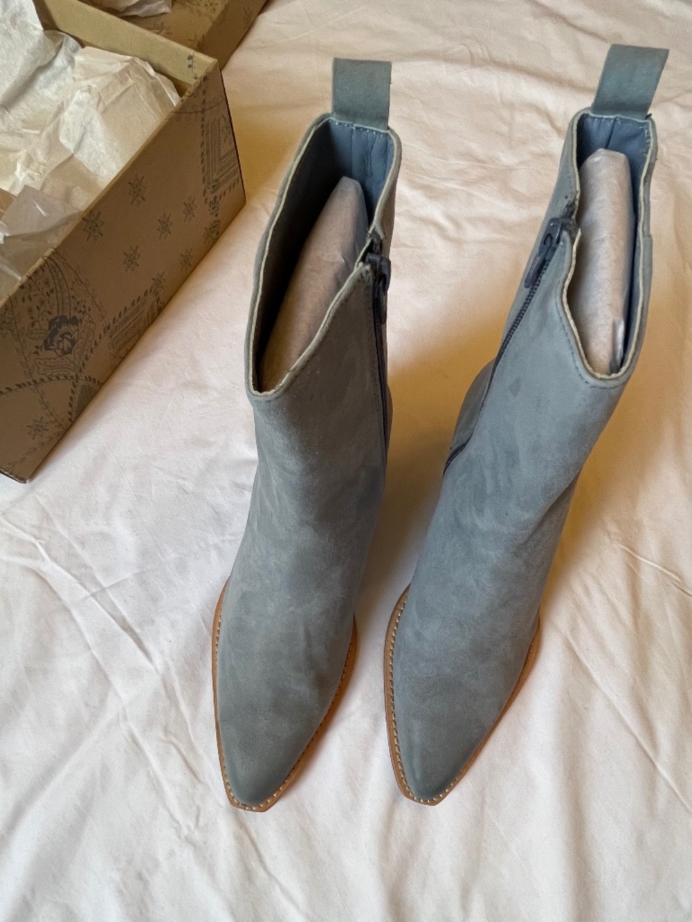 NWT!! Blue suede boots